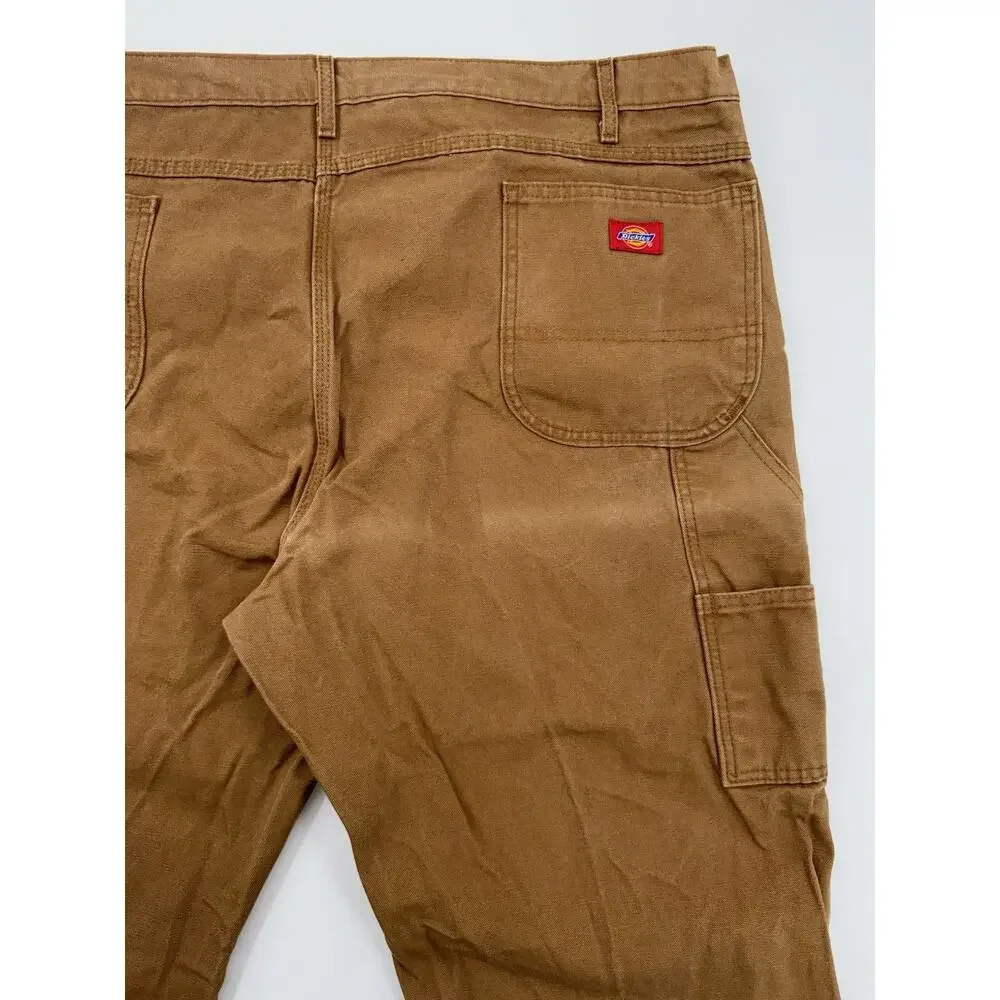 Dickies Carpenter Work Pants Mens 46x32 Brown Utility Hammer Loop
